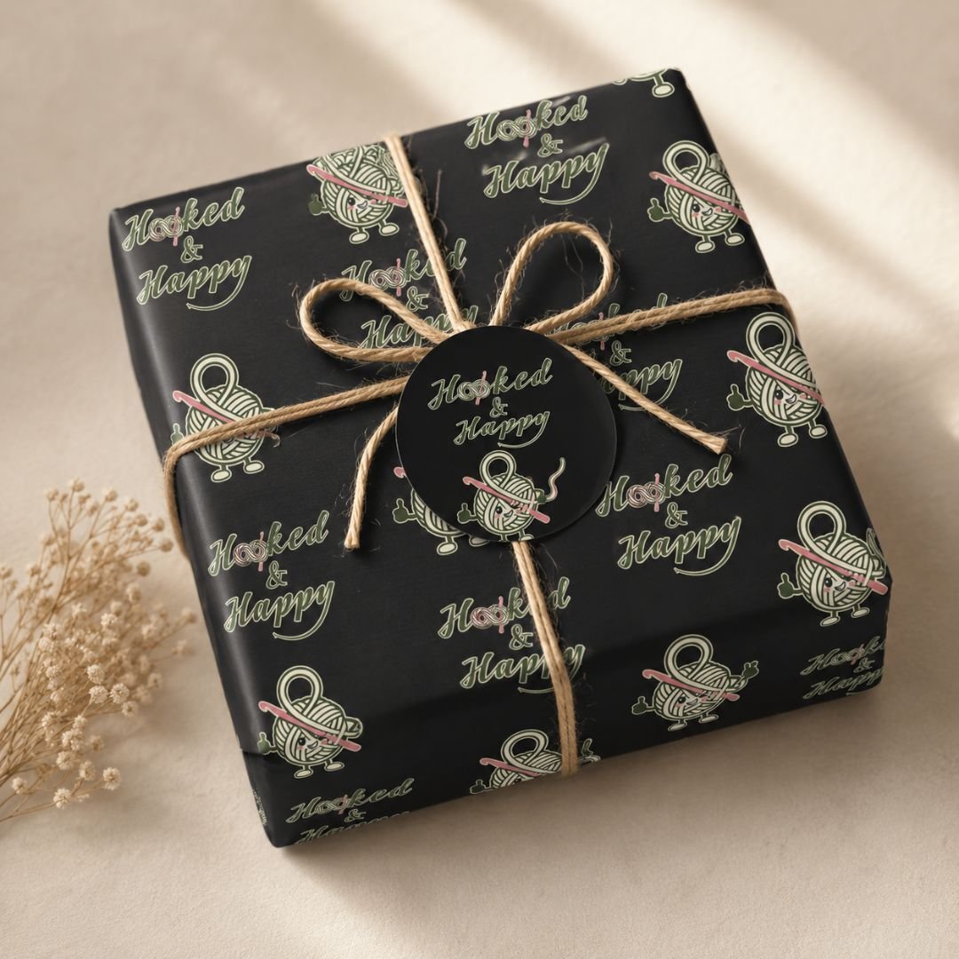 Hooked & Happy gift wrap