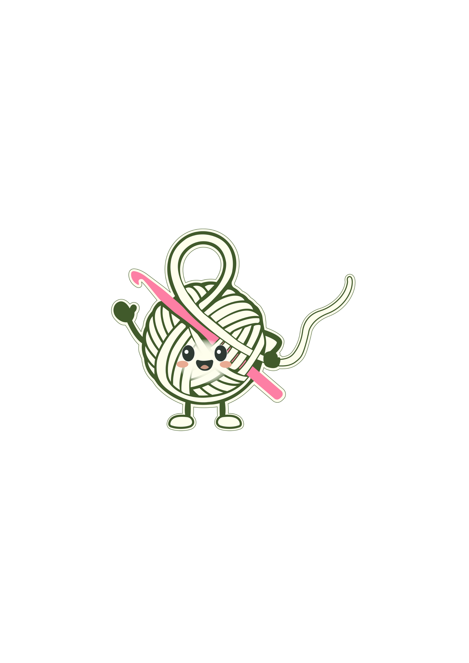 Hooked & Happy Sticker on Light