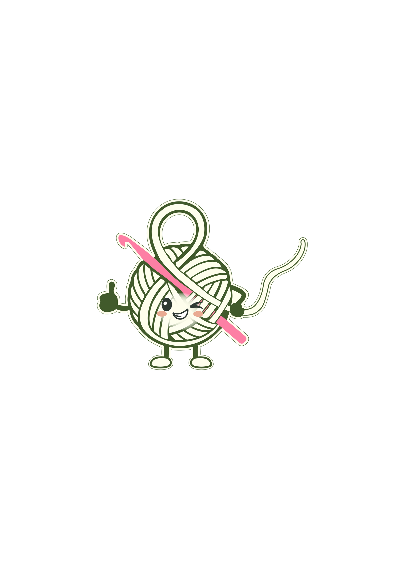 Hooked & Happy Character Sticker