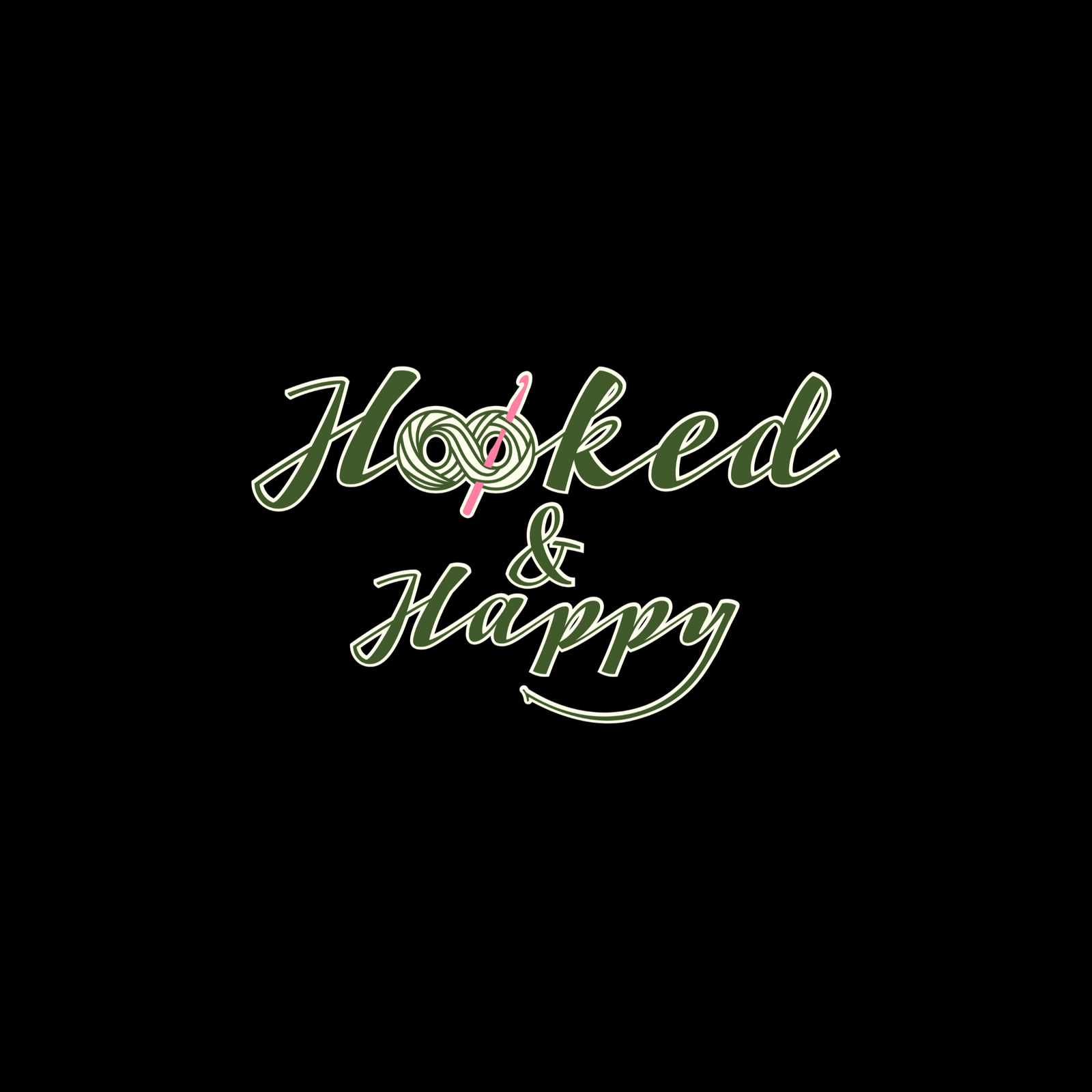 Hooked & Happy Logo on Dark