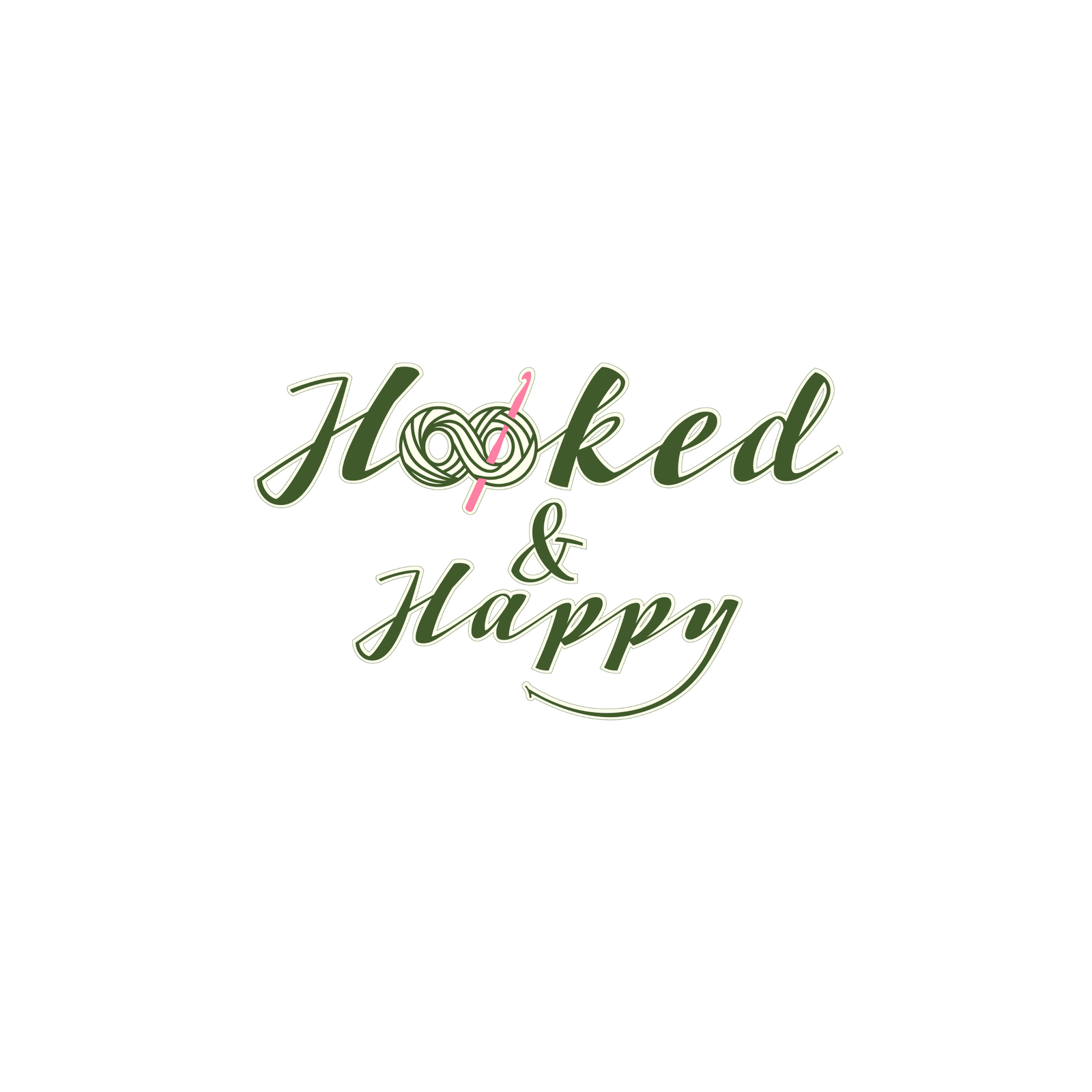Hooked & Happy Logo on Light